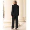 ZESICA Women’s Suits 2 Piece Sets Business Casual Work Outfits(Black)