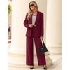 ZESICA Women’s Suits 2 Piece Sets Business Casual Work Outfits(Burgundy)