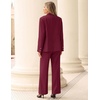 ZESICA Women’s Suits 2 Piece Sets Business Casual Work Outfits(Burgundy)
