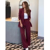 ZESICA Women’s Suits 2 Piece Sets Business Casual Work Outfits(Burgundy)