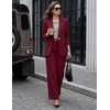 ZESICA Women’s Suits 2 Piece Sets Business Casual Work Outfits(Burgundy)