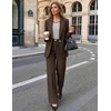 ZESICA Women’s Suits 2 Piece Sets Business Casual Work Outfits(Coffee)