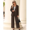 ZESICA Women’s Suits 2 Piece Sets Business Casual Work Outfits(Coffee)