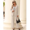 ZESICA Women’s Suits 2 Piece Sets Business Casual Work Outfits(Greyapricot)