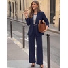 ZESICA Women’s Suits 2 Piece Sets Business Casual Work Outfits(Navy)