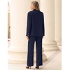 ZESICA Women’s Suits 2 Piece Sets Business Casual Work Outfits(Navy)
