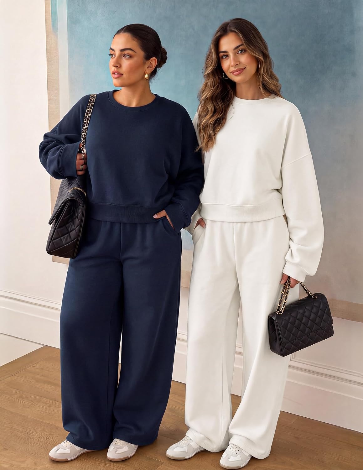 image:imageZESICA Two Piece Sets for Women Matching Lounge Set Fall OutfitsNavy