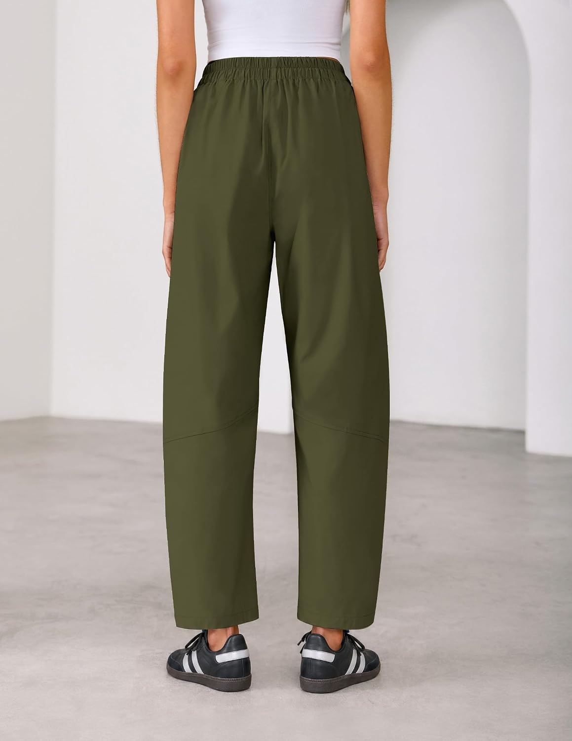 image:imageZESICA Womens Barrel Travel Pants with PocketsArmygreen