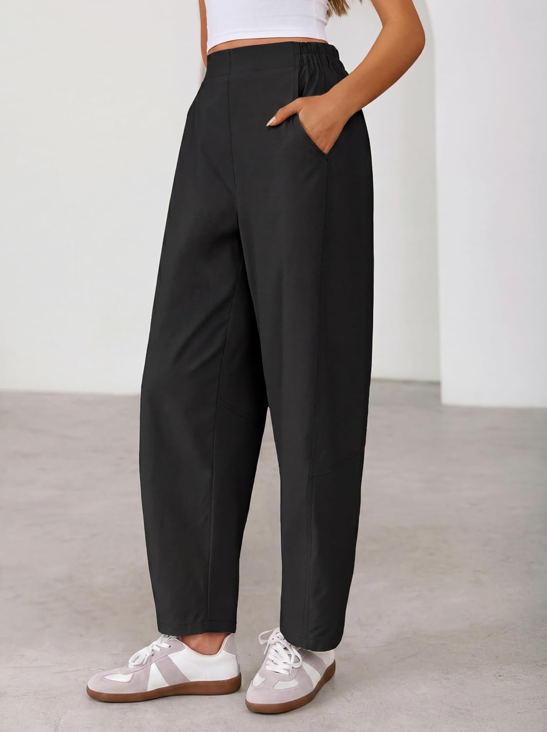 image:imageZESICA Womens Barrel Travel Pants with PocketsBlack