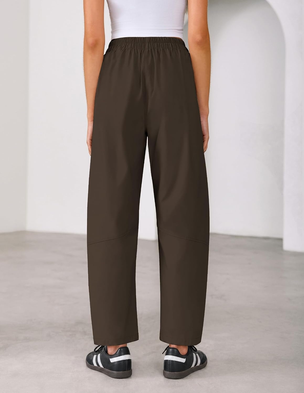 image:imageZESICA Womens Barrel Travel Pants with PocketsBrown