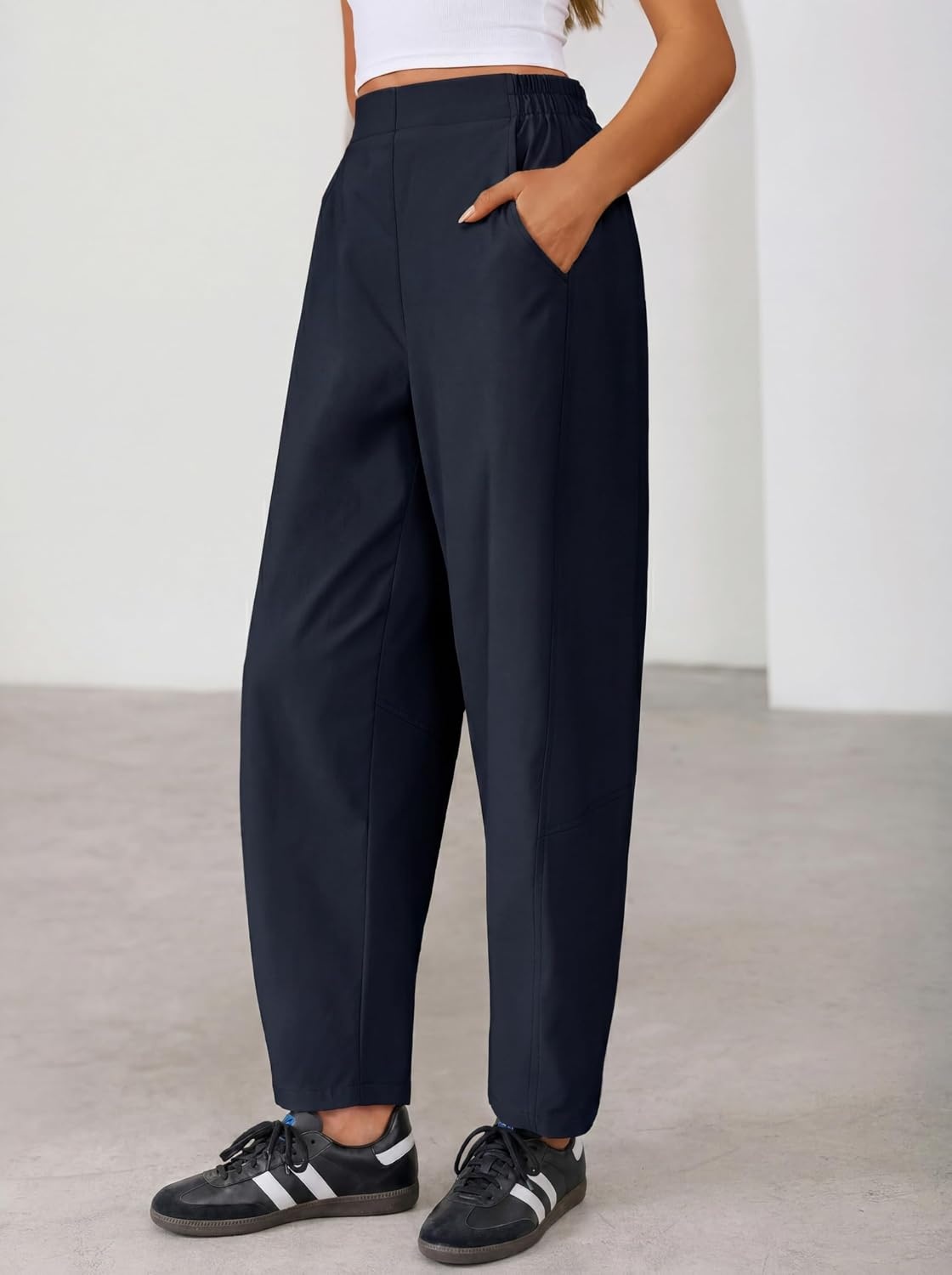 image:imageZESICA Womens Barrel Travel Pants with PocketsNavy