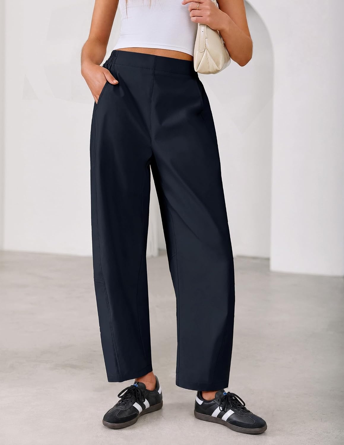 image:imageZESICA Womens Barrel Travel Pants with PocketsNavy