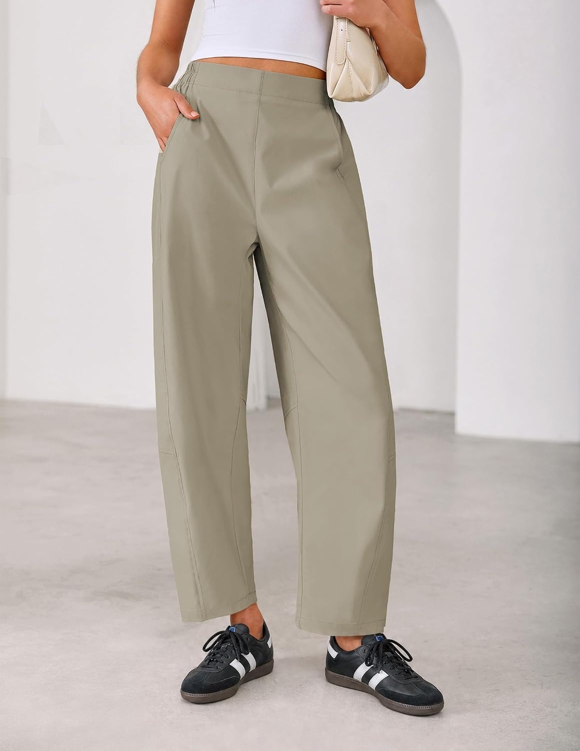 image:imageZESICA Womens Barrel Travel Pants with PocketsStone