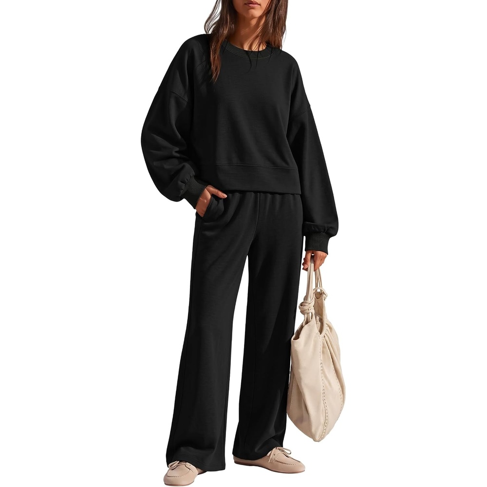 image:imageZESICA Two Piece Sets for Women Matching Lounge Set Fall OutfitsBlack