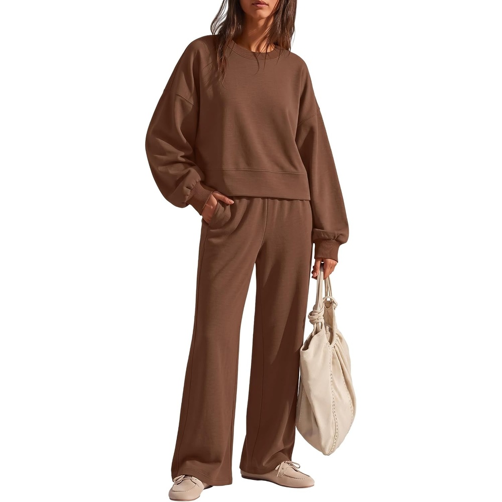 image:imageZESICA Two Piece Sets for Women Matching Lounge Set Fall OutfitsBrown