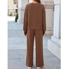 ZESICA Two Piece Sets for Women Matching Lounge Set Fall Outfits(Brown)