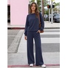 ZESICA Two Piece Sets for Women Matching Lounge Set Fall Outfits(Navy)