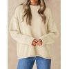 ZESICA Womens 2026 Fall Long Sleeve Crewneck Oversized Chunky Sweaters(Apricot)