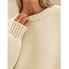ZESICA Womens 2026 Fall Long Sleeve Crewneck Oversized Chunky Sweaters(Apricot)