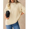 ZESICA Womens 2026 Fall Long Sleeve Crewneck Oversized Chunky Sweaters(Apricot)