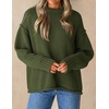 ZESICA Womens 2026 Fall Long Sleeve Crewneck Oversized Chunky Sweaters(Armygreen)