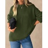 ZESICA Womens 2026 Fall Long Sleeve Crewneck Oversized Chunky Sweaters(Armygreen)