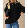 ZESICA Womens 2026 Fall Long Sleeve Crewneck Oversized Chunky Sweaters(Black)