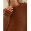 ZESICA Womens 2026 Fall Long Sleeve Crewneck Oversized Chunky Sweaters(Caramel)