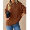 ZESICA Womens 2026 Fall Long Sleeve Crewneck Oversized Chunky Sweaters(Caramel)