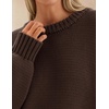 ZESICA Womens 2026 Fall Long Sleeve Crewneck Oversized Chunky Sweaters(Coffee)