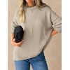 ZESICA Womens 2026 Fall Long Sleeve Crewneck Oversized Chunky Sweaters(Greyapricot)