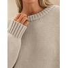 ZESICA Womens 2026 Fall Long Sleeve Crewneck Oversized Chunky Sweaters(Greyapricot)