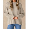 ZESICA Womens 2026 Fall Long Sleeve Crewneck Oversized Chunky Sweaters(Greyapricot)