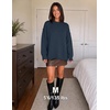 ZESICA Womens 2026 Fall Long Sleeve Crewneck Oversized Chunky Sweaters(Navy)