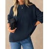 ZESICA Womens 2026 Fall Long Sleeve Crewneck Oversized Chunky Sweaters(Navy)