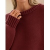 ZESICA Womens 2026 Fall Long Sleeve Crewneck Oversized Chunky Sweaters(Red)