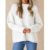 ZESICA Womens 2026 Fall Long Sleeve Crewneck Oversized Chunky Sweaters(White)