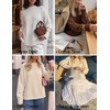 ZESICA Womens 2026 Fall Long Sleeve Crewneck Oversized Chunky Sweaters(White)
