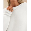 ZESICA Womens 2026 Fall Long Sleeve Crewneck Oversized Chunky Sweaters(White)
