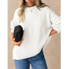 ZESICA Womens 2026 Fall Long Sleeve Crewneck Oversized Chunky Sweaters(White)