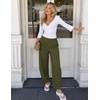 ZESICA Women’s Barrel Travel Pants with Pockets(Armygreen)