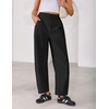 ZESICA Women’s Barrel Travel Pants with Pockets(Black)