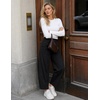 ZESICA Women’s Barrel Travel Pants with Pockets(Black)
