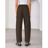 ZESICA Women’s Barrel Travel Pants with Pockets(Brown)