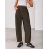 ZESICA Women’s Barrel Travel Pants with Pockets(Brown)