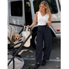 ZESICA Women’s Barrel Travel Pants with Pockets(Navy)