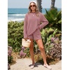 ZESICA Womens 2 Piece Striped Short Sets Fall Lounge Outfit(Pink)