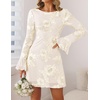 ZESICA Women’s 2026 Fall Floral Wedding Guest Cocktail Mini Dress(Apricot)
