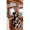 ZESICA Women’s 2026 Fall Floral Wedding Guest Cocktail Mini Dress(Black)