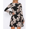 ZESICA Women’s 2026 Fall Floral Wedding Guest Cocktail Mini Dress(Black)